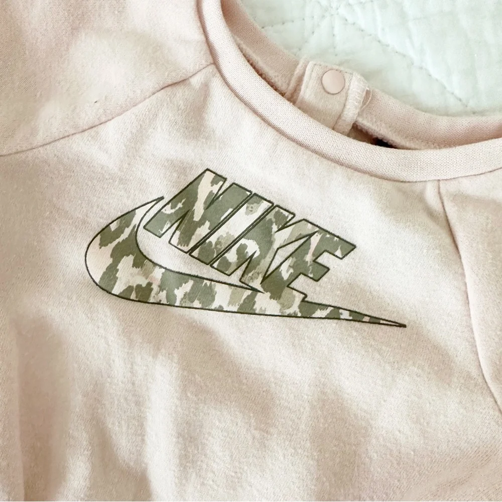 NIKE Leopard Legging & Matching Logo Sweatshirt 6 Months Baby Girl - Picture 2 of 6